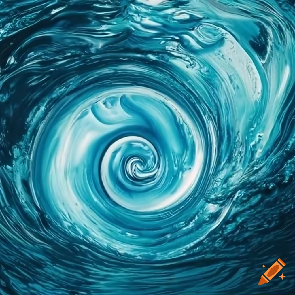 Ocean wave creating swirls as it crashes