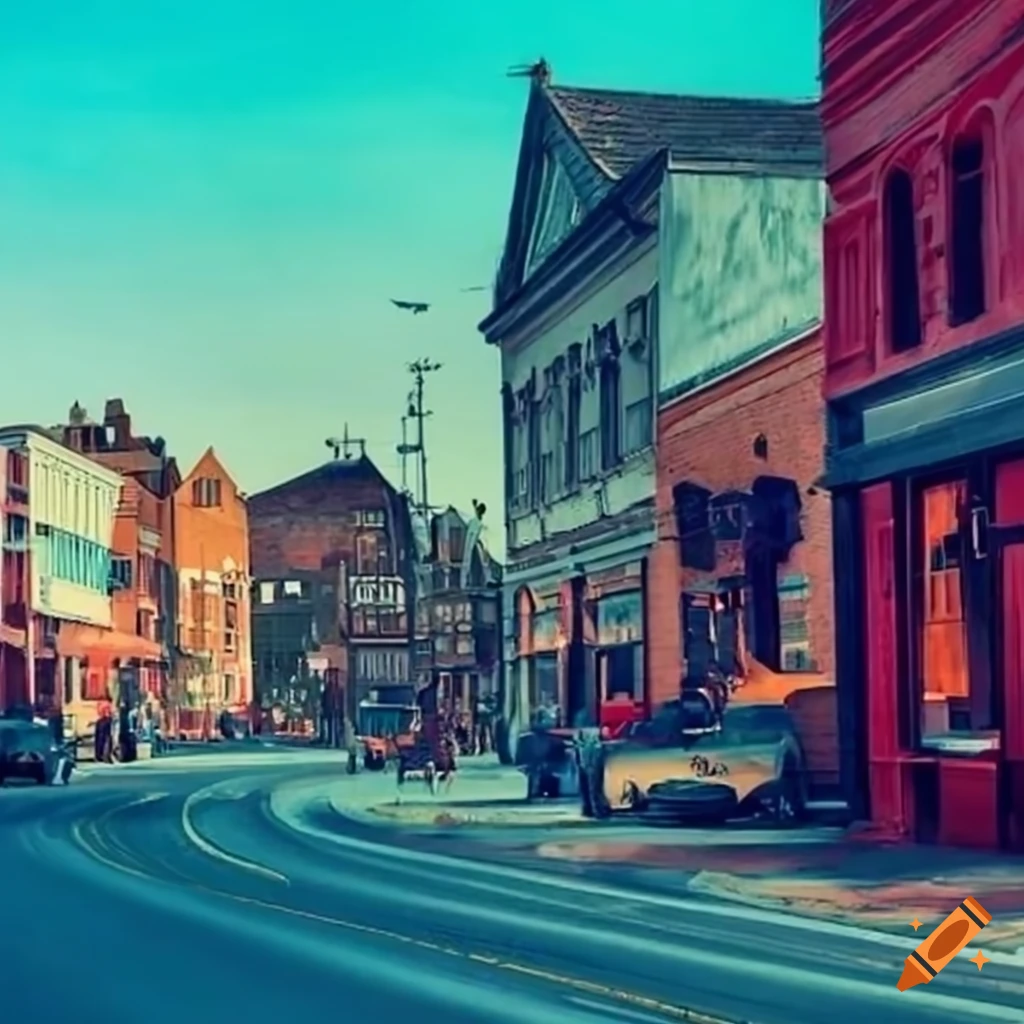 Iconic small town Main Street in the USA