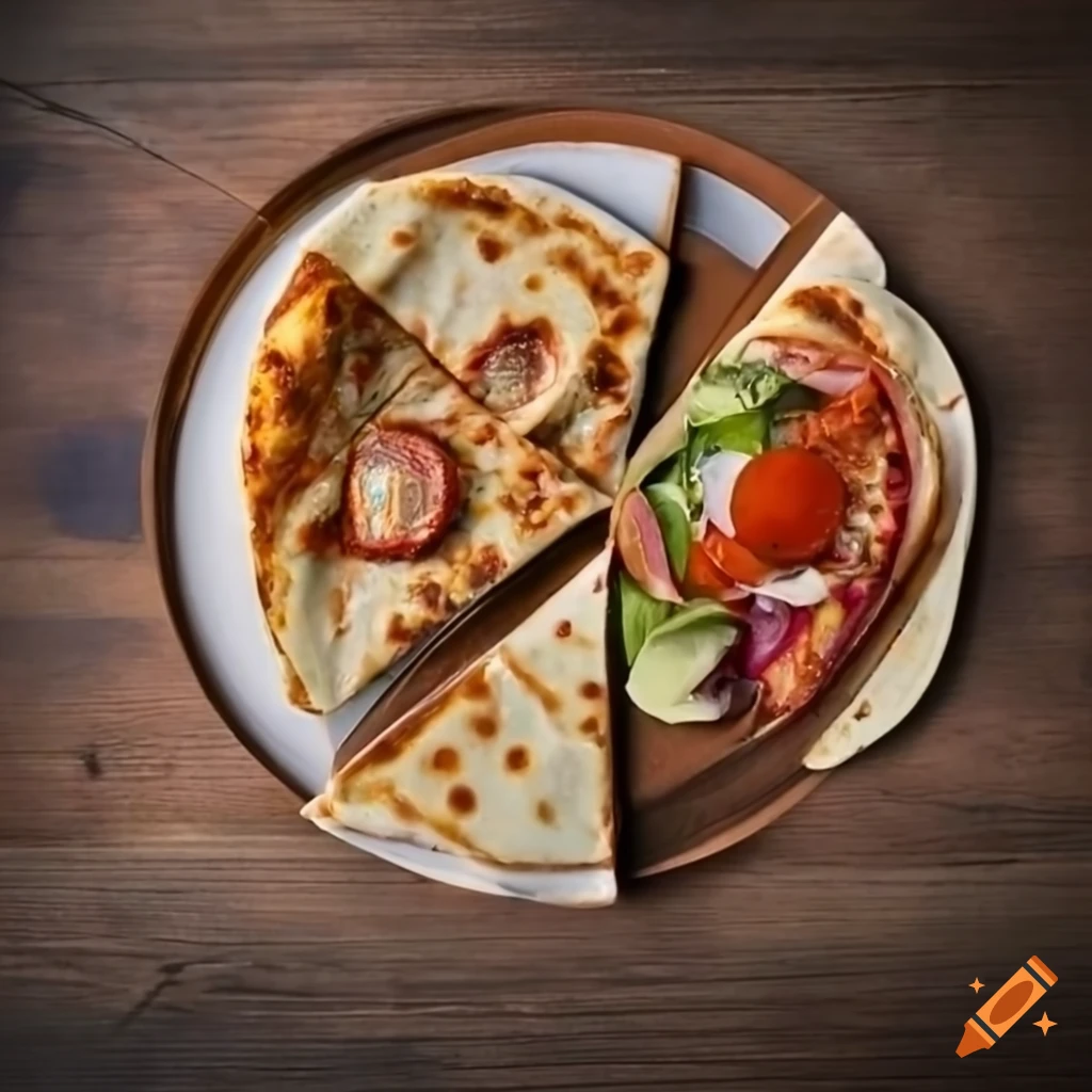 Piadina with pizza toppings