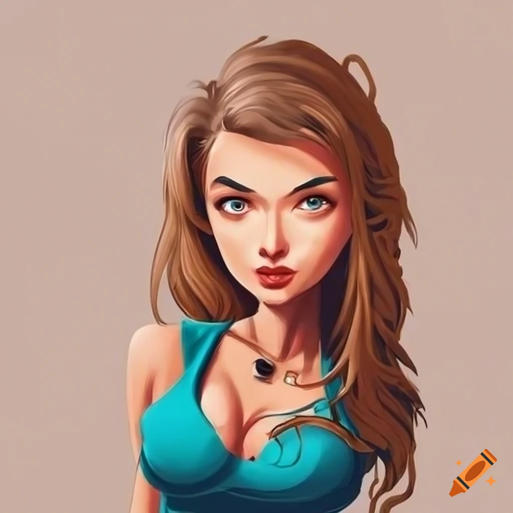 German female avatar cartoon art