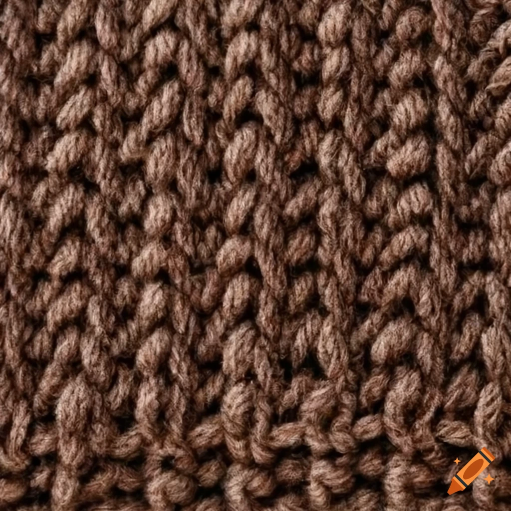 Brown knit vertical pattern texture up close