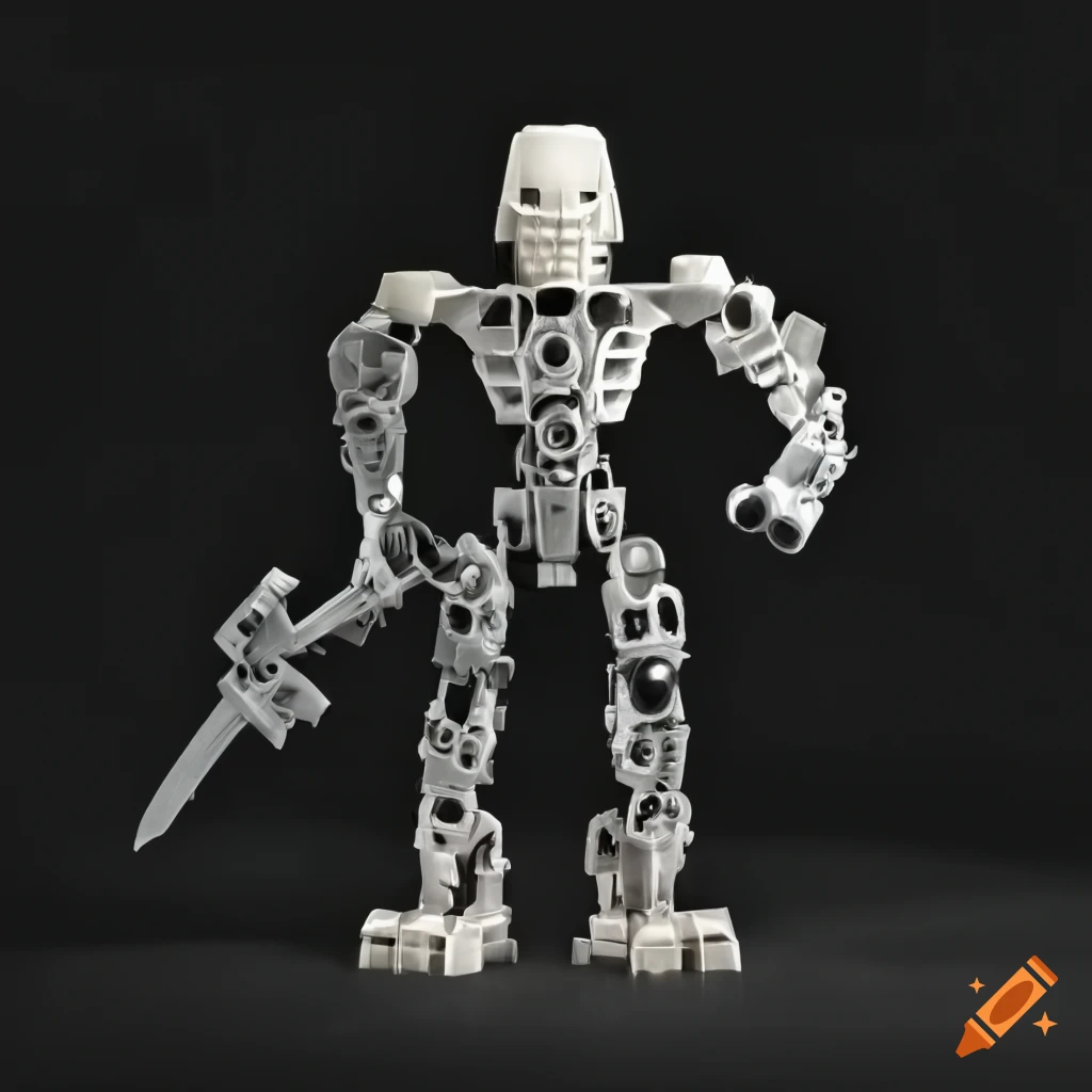 Lego Bionicle Toa captured under professional studio lighting