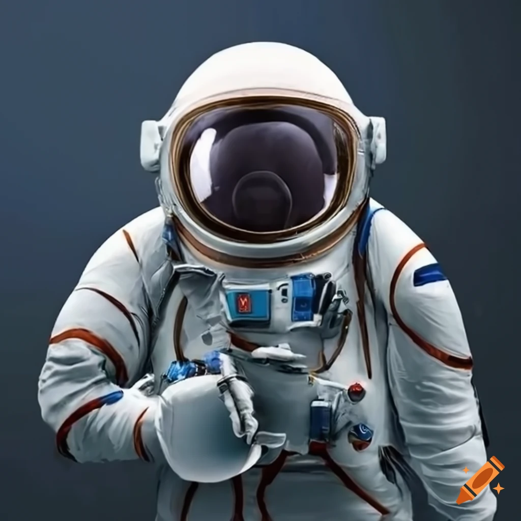 Man in a space suit with a humorous expression