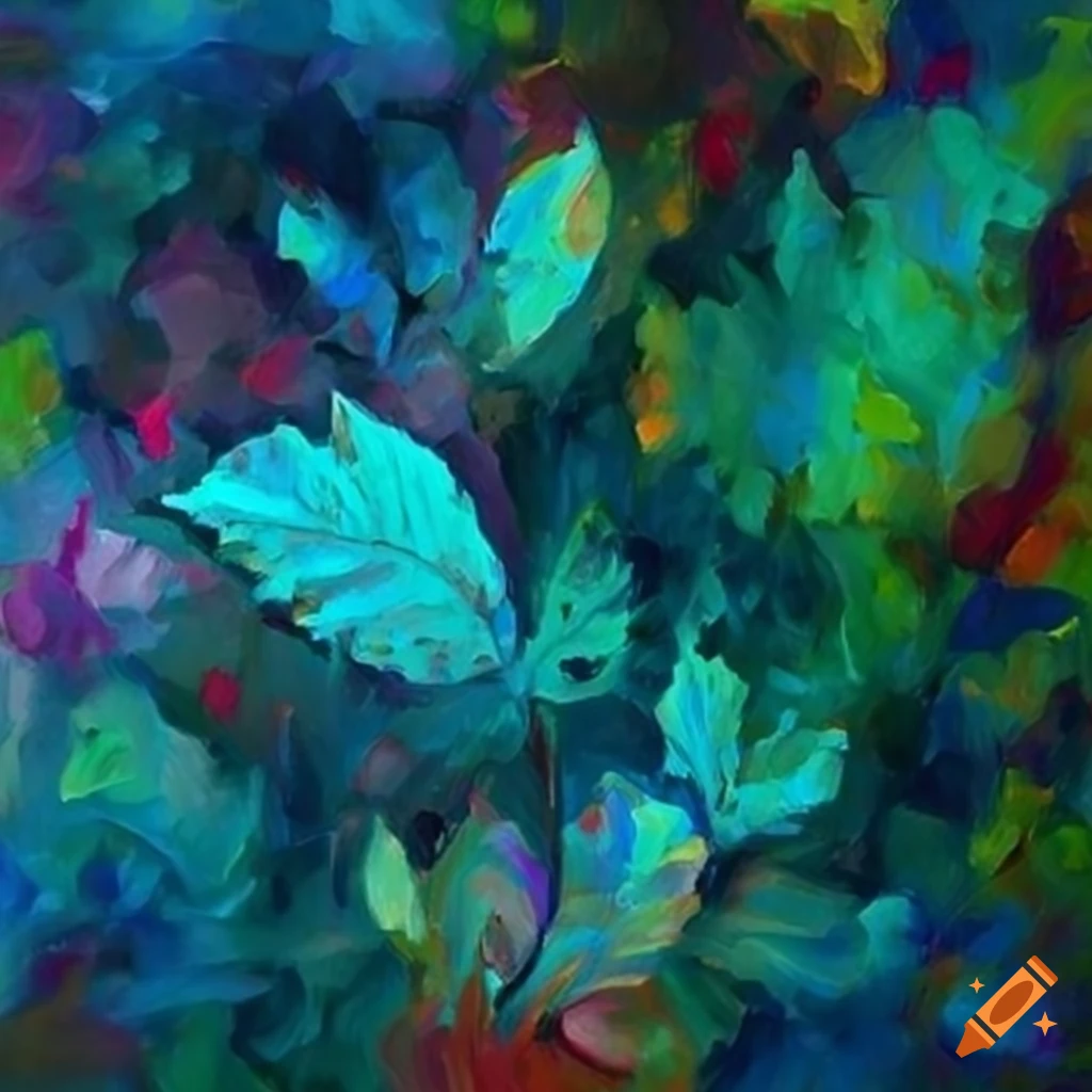 Abstract impressionist leaves