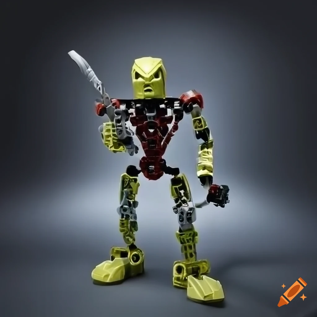 Lego Bionicle Toa under professional studio lighting