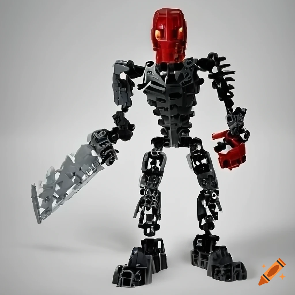 Lego Bionicle Toa captured under professional studio lighting