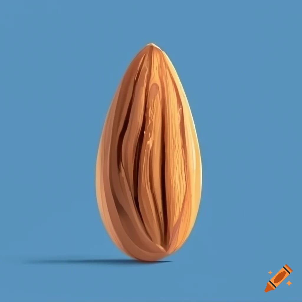 Logo design featuring an almond on a sky blue background