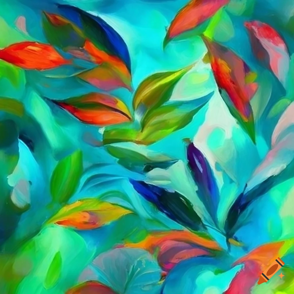 Abstract impressionist leaves
