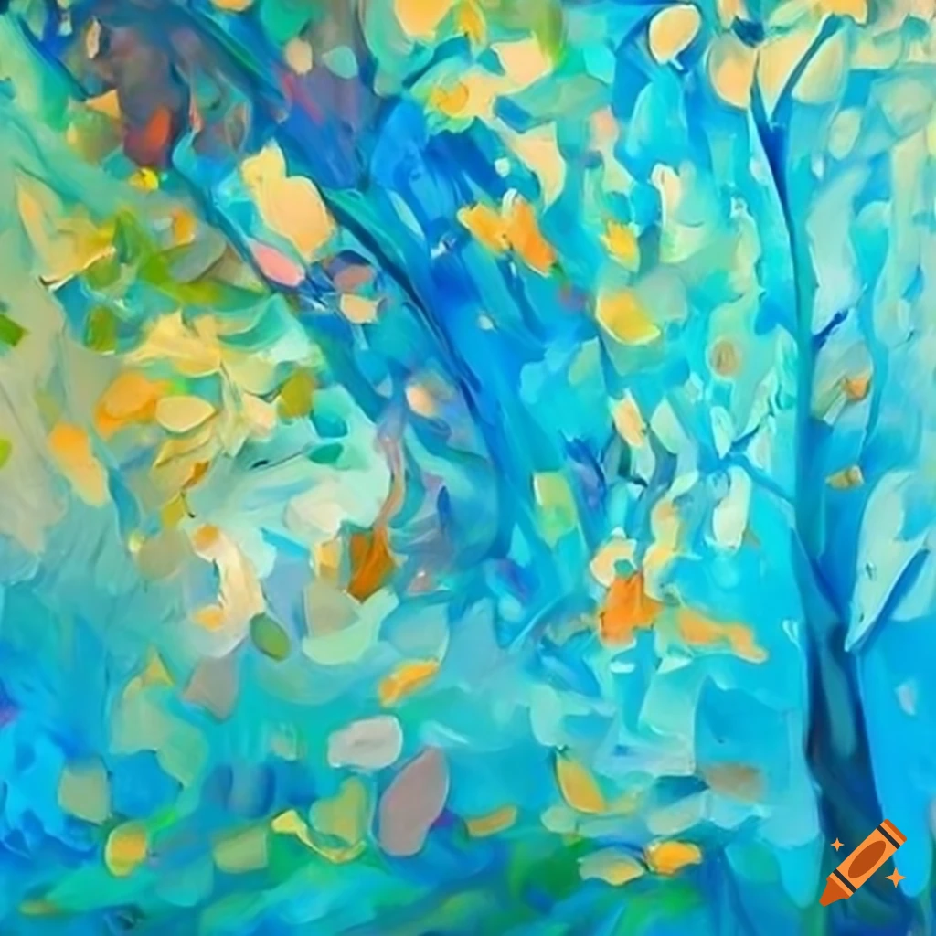 Abstract impressionist leaves