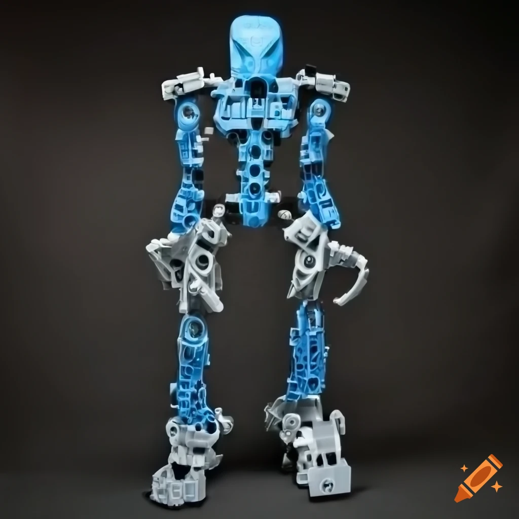 Lego Bionicle Toa in a professional studio photo with lighting