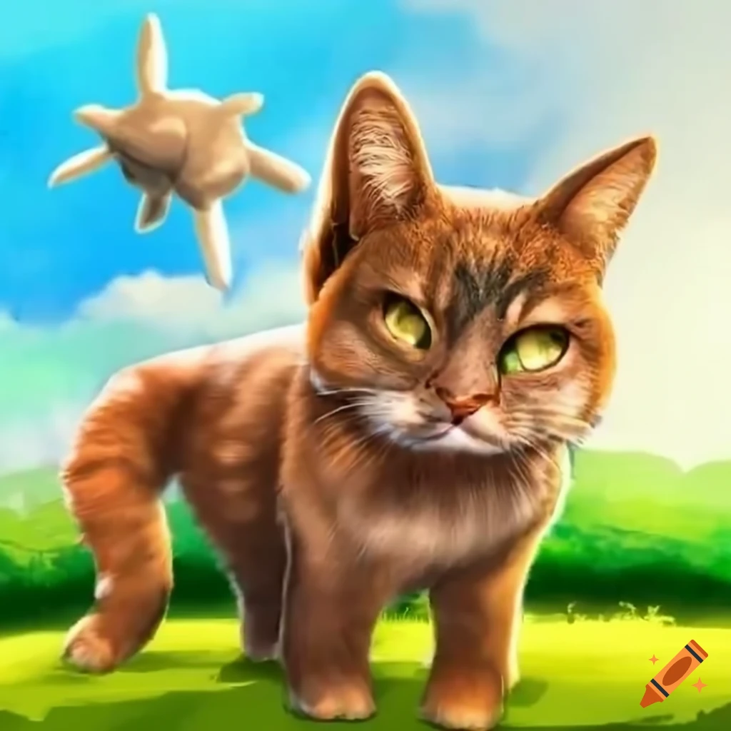 Fantasy horse with cat ears and cat tail
