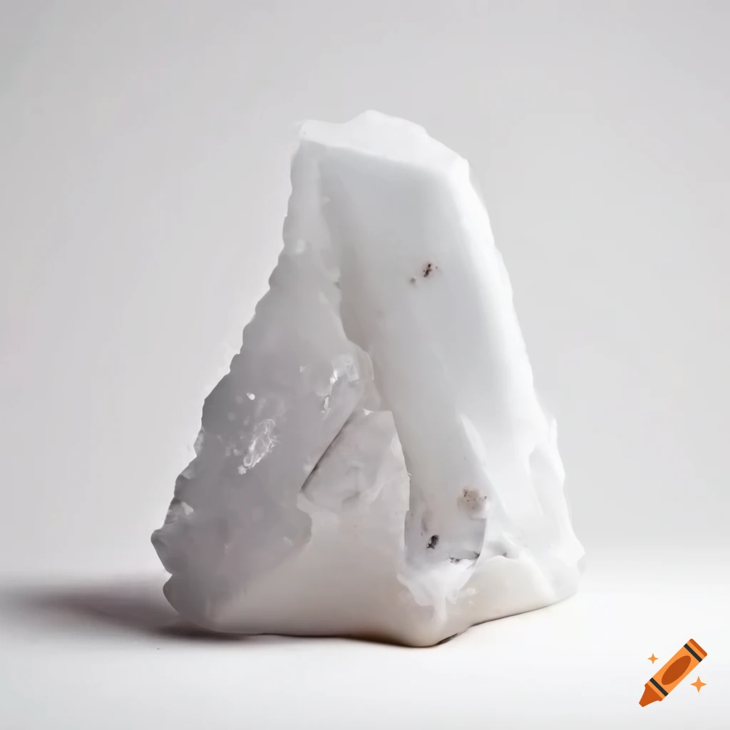 White porcelain crystal rock on a white background