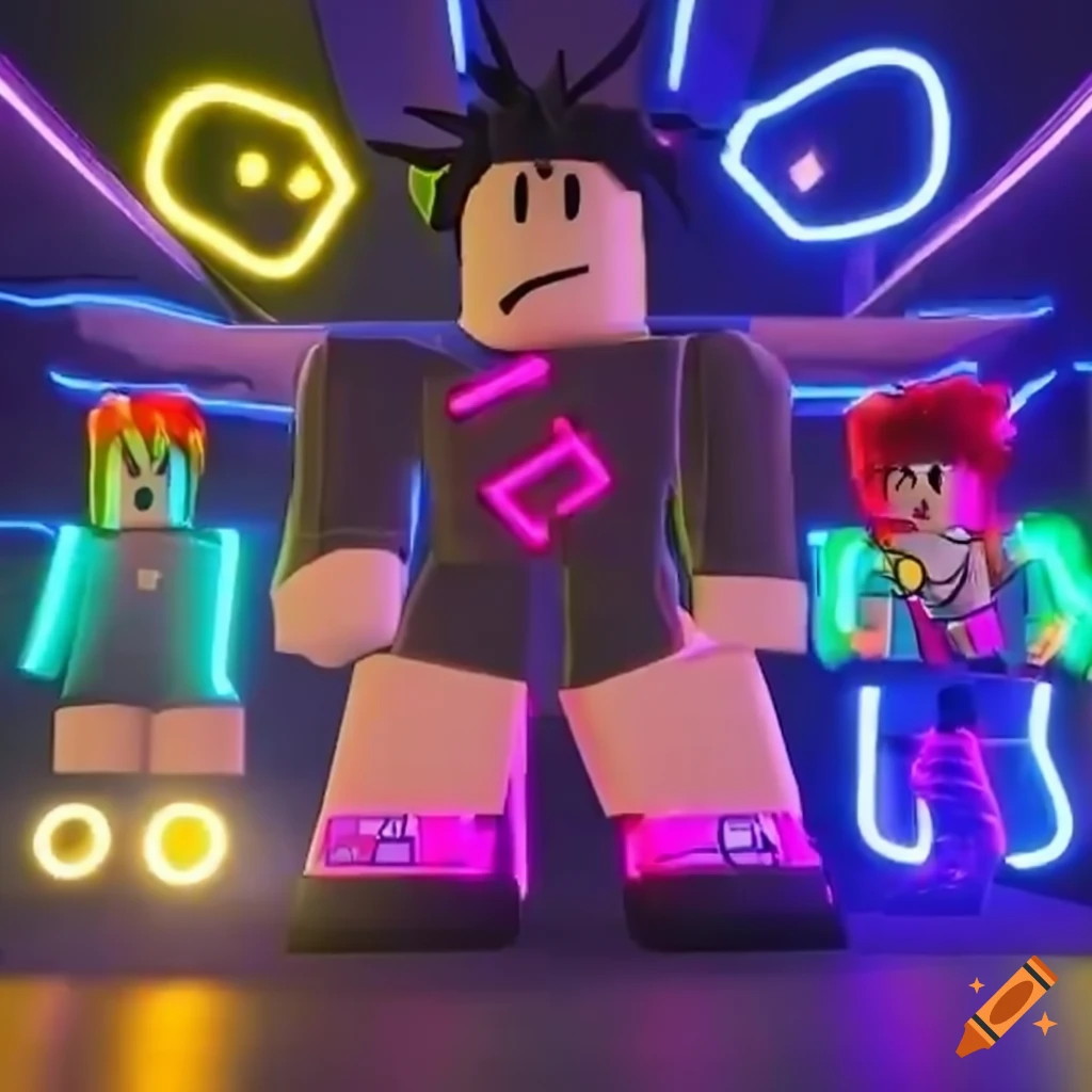 Roblox character racing through neon obstacle course
