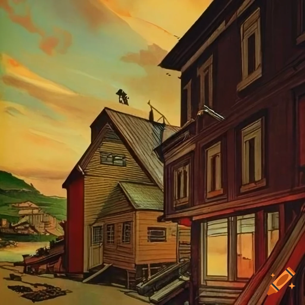 Norway travel poster inspired by Zatoichi with a blend of artist styles