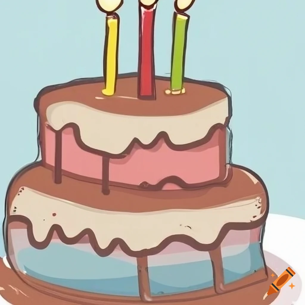 Two-layer birthday cake with a blank Greeting Plate