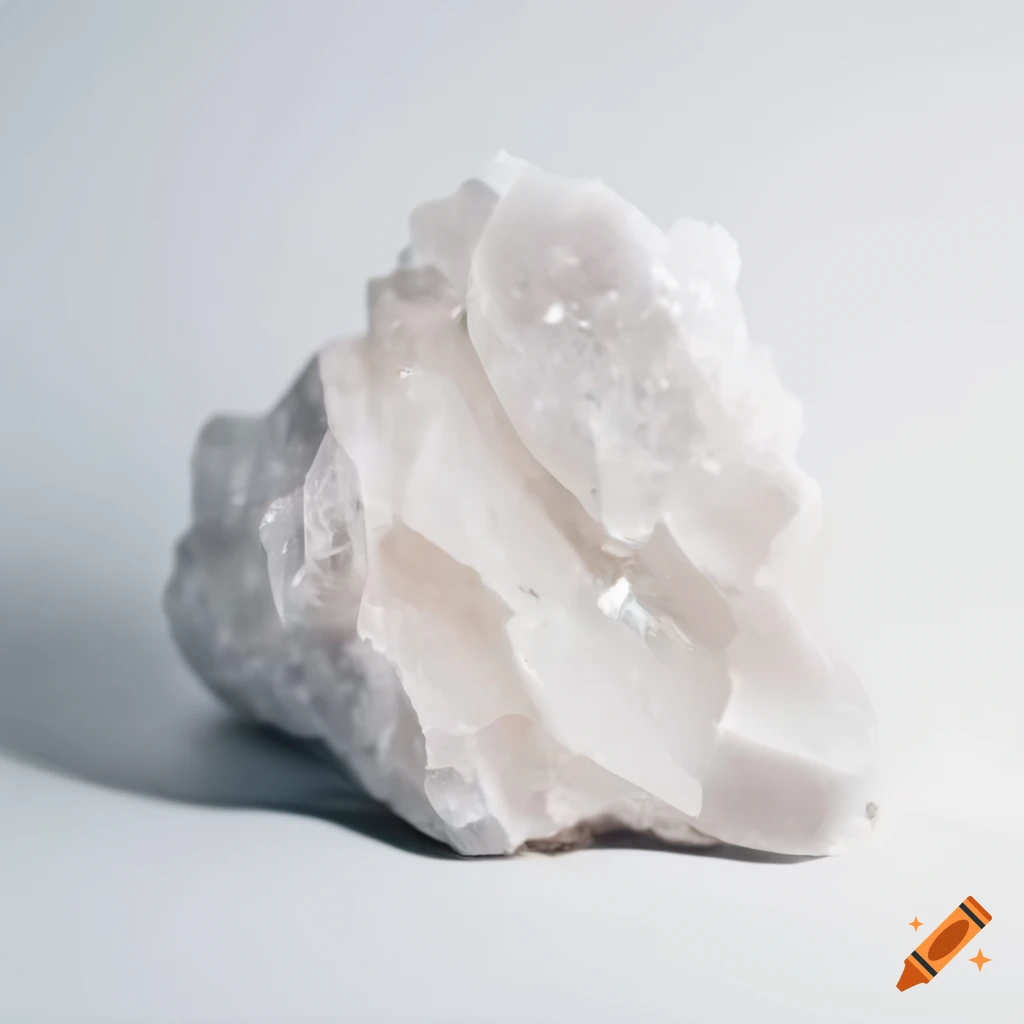 White porcelain crystal rock on a white background