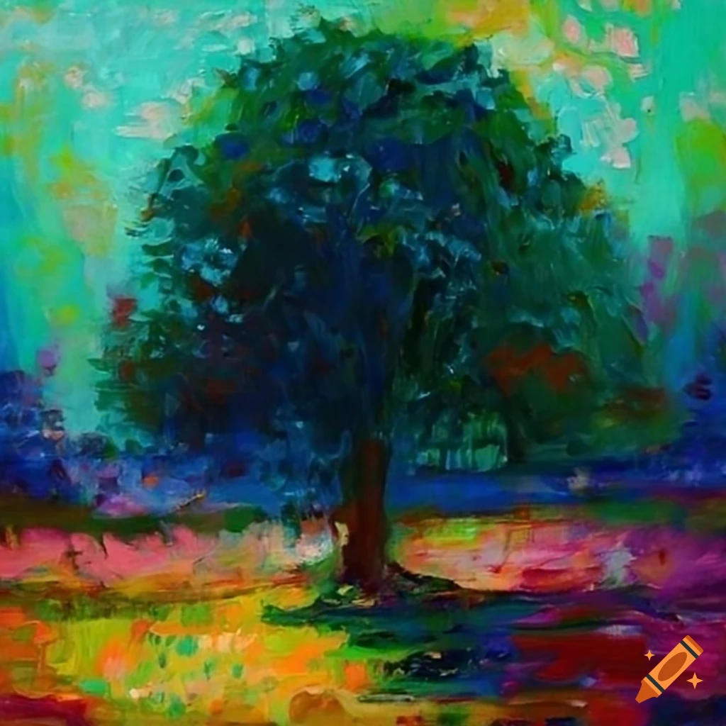 Abstract impressionist trees on Craiyon