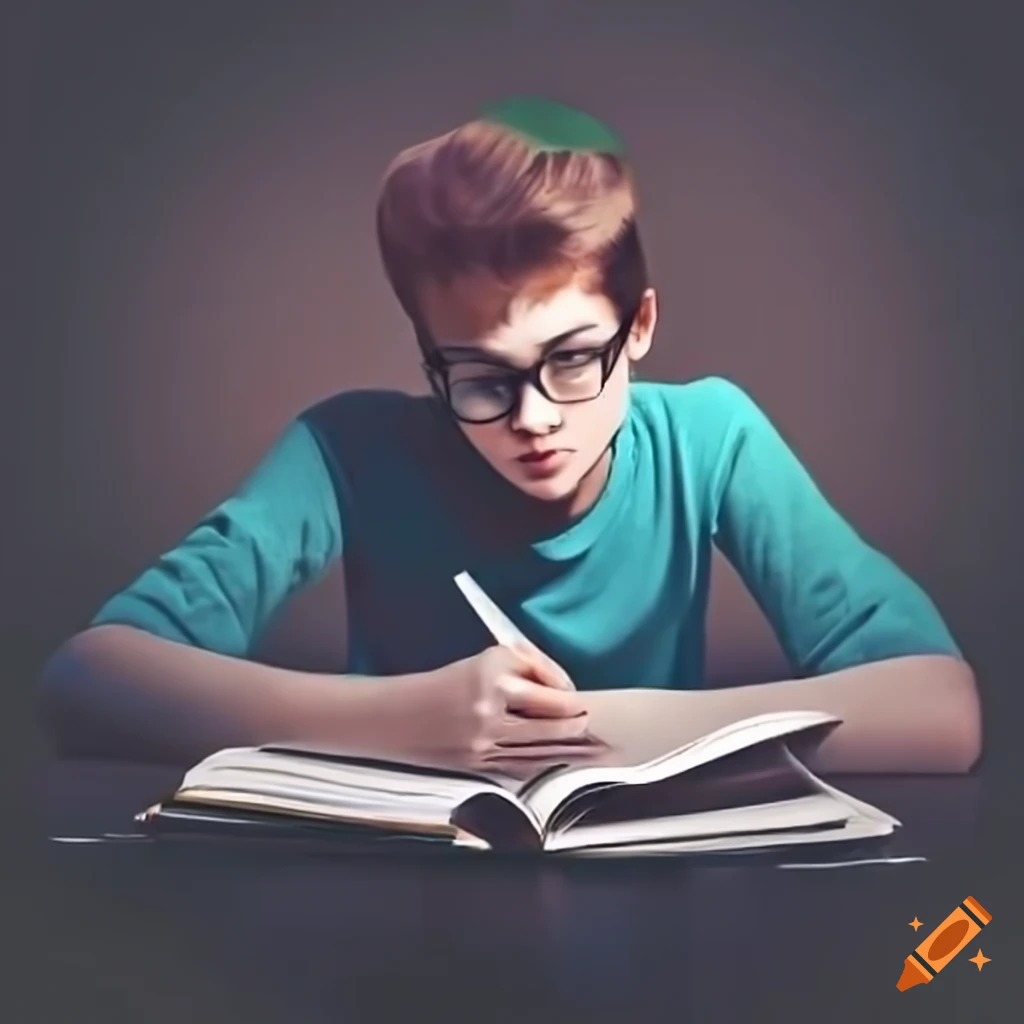 Student studying at desk
