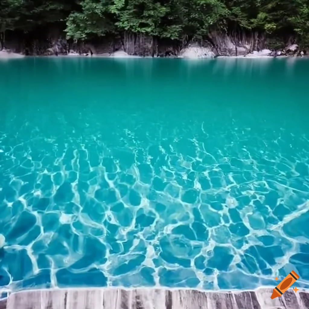 Refreshing blue pool with crystal clear water