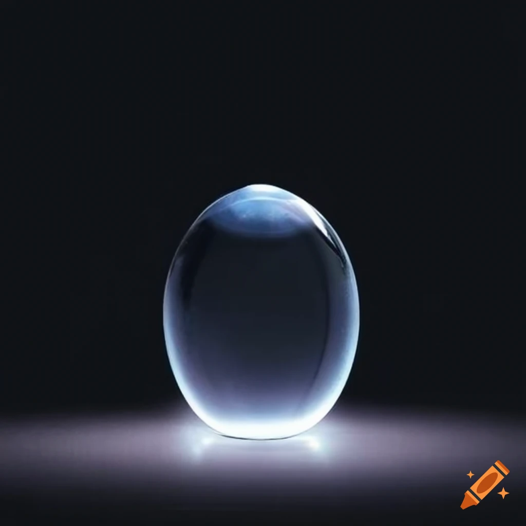 Spherical glass with platform emitting light