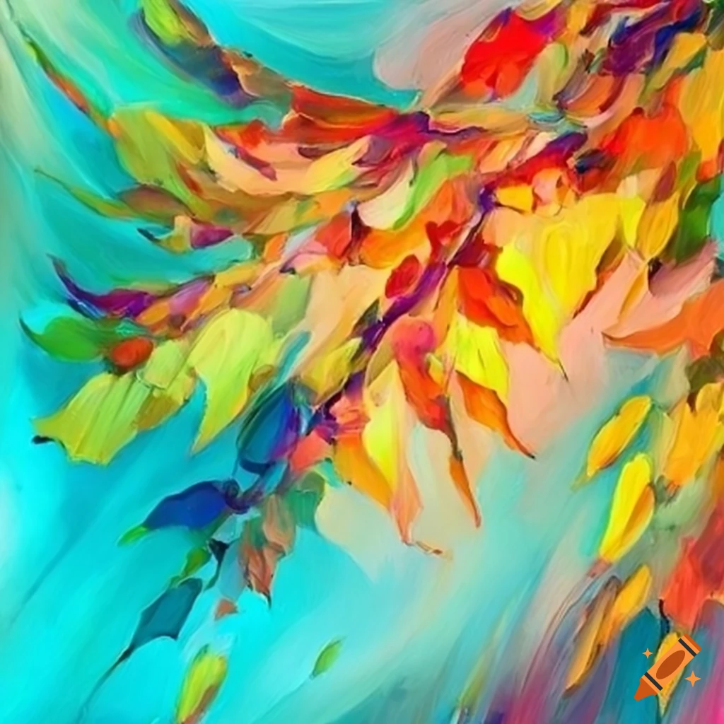 Abstract impressionist leaves