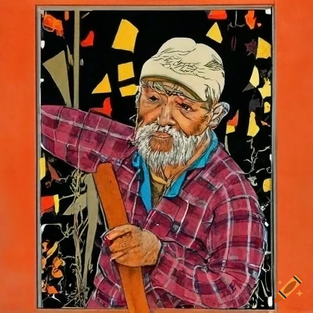 Lumberjack Villain from Batman travel poster homage to Zatoichi in various art styles