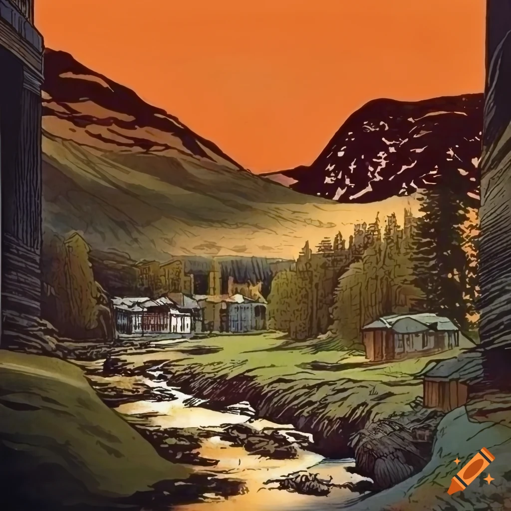Norway travel poster homage to Zatoichi with a blend of art styles