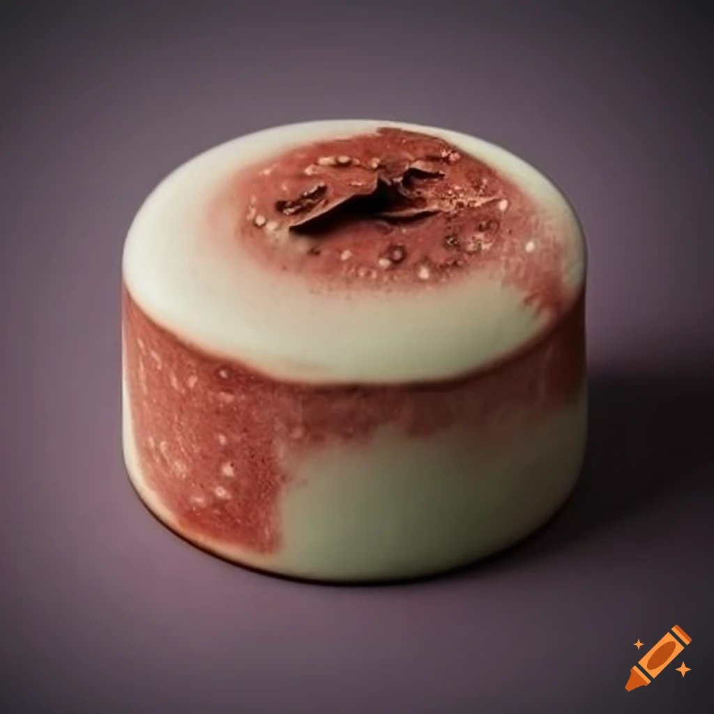 Ceramic cylinder with rich granular salt ash fig glaze on white background