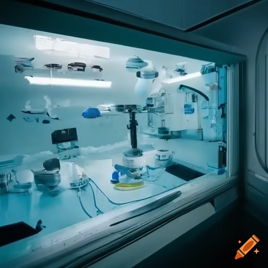Hyper-modern Antarctic biological research laboratory equipment