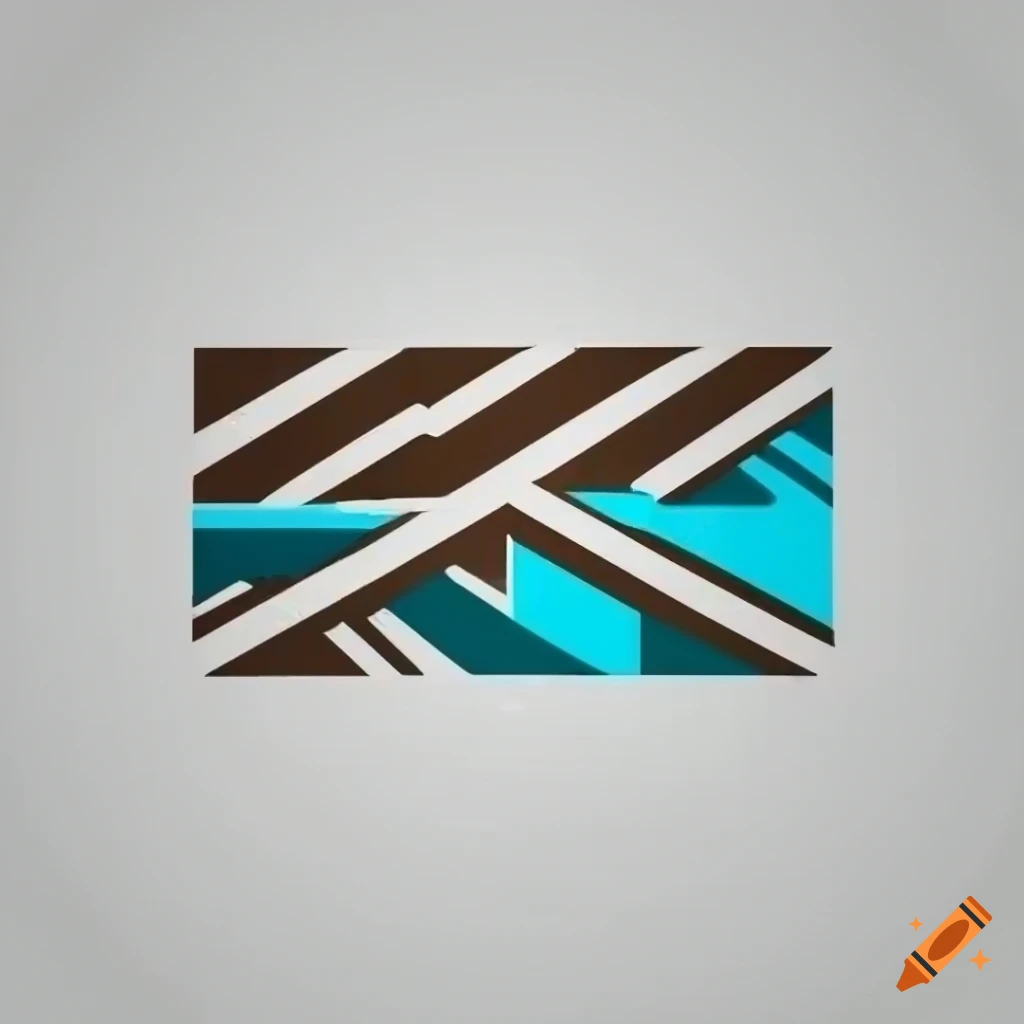 Minimalist angular style logo of crashing waves with a logic gate design