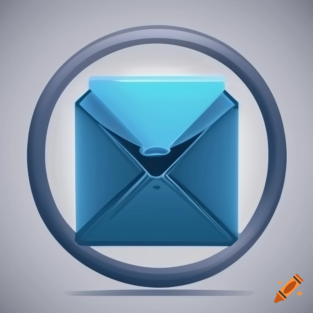 Ícono de correo electrónico azul y blanco