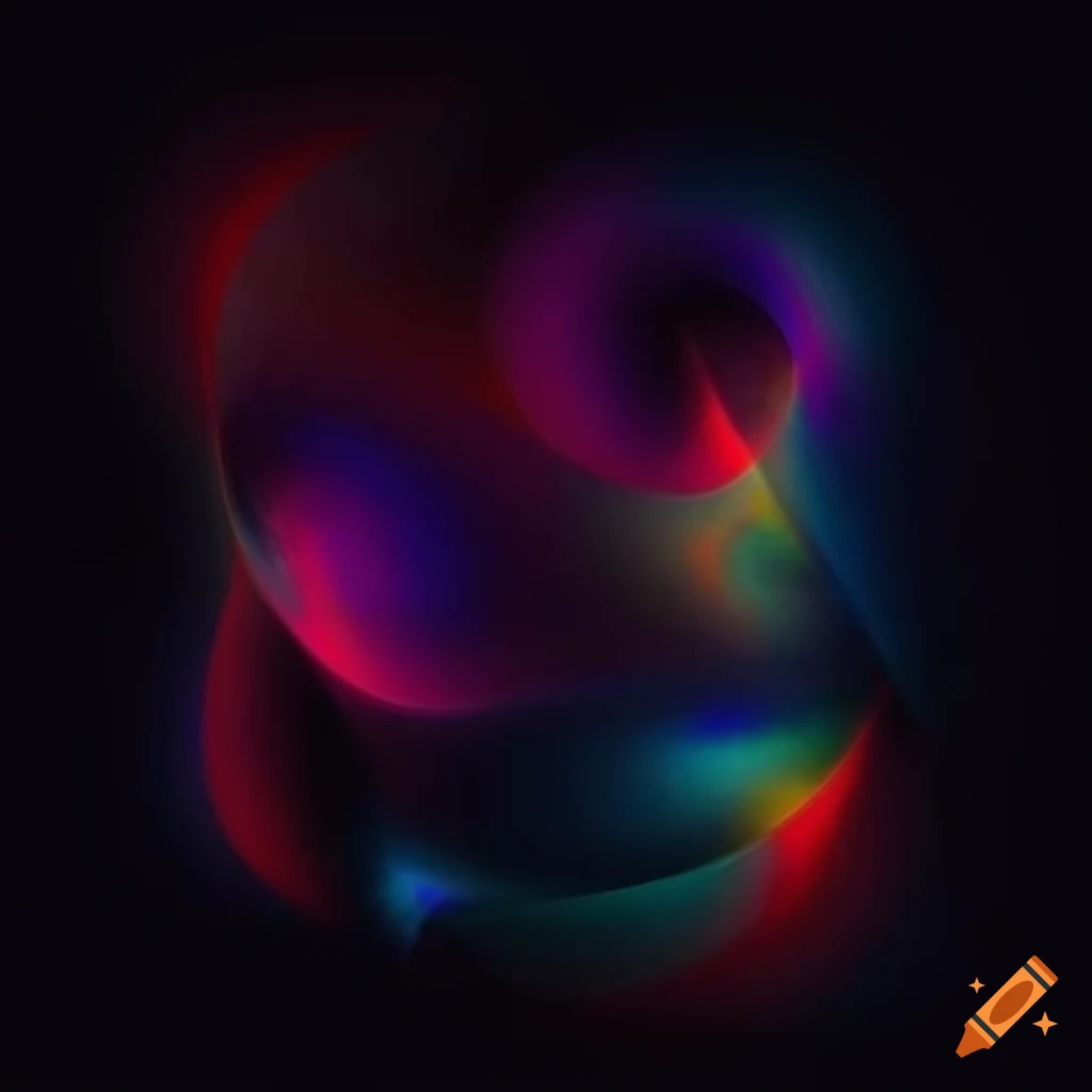 Abstract art with vibrant energetic shapes on a shadowy backdrop
