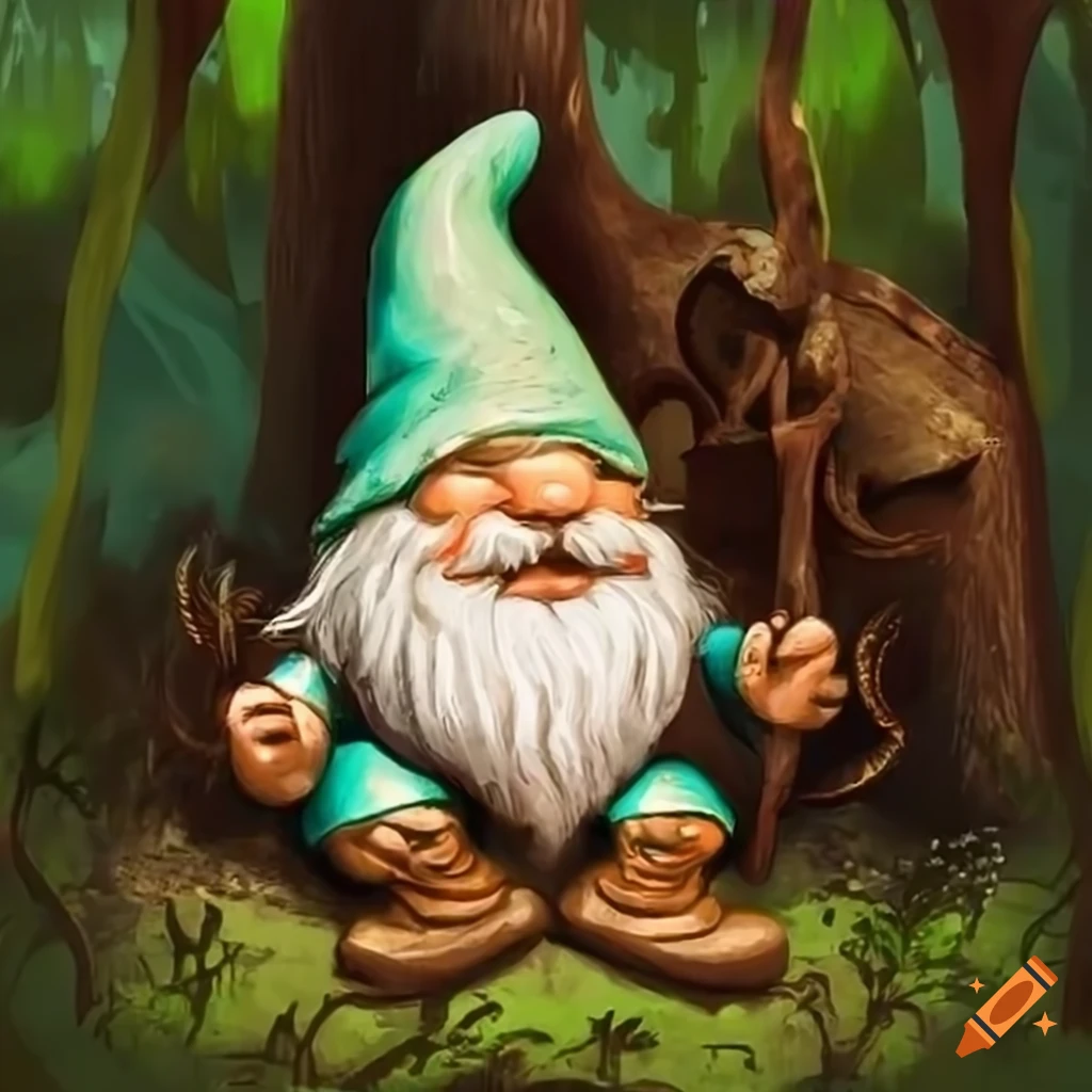 Gnome in a forest