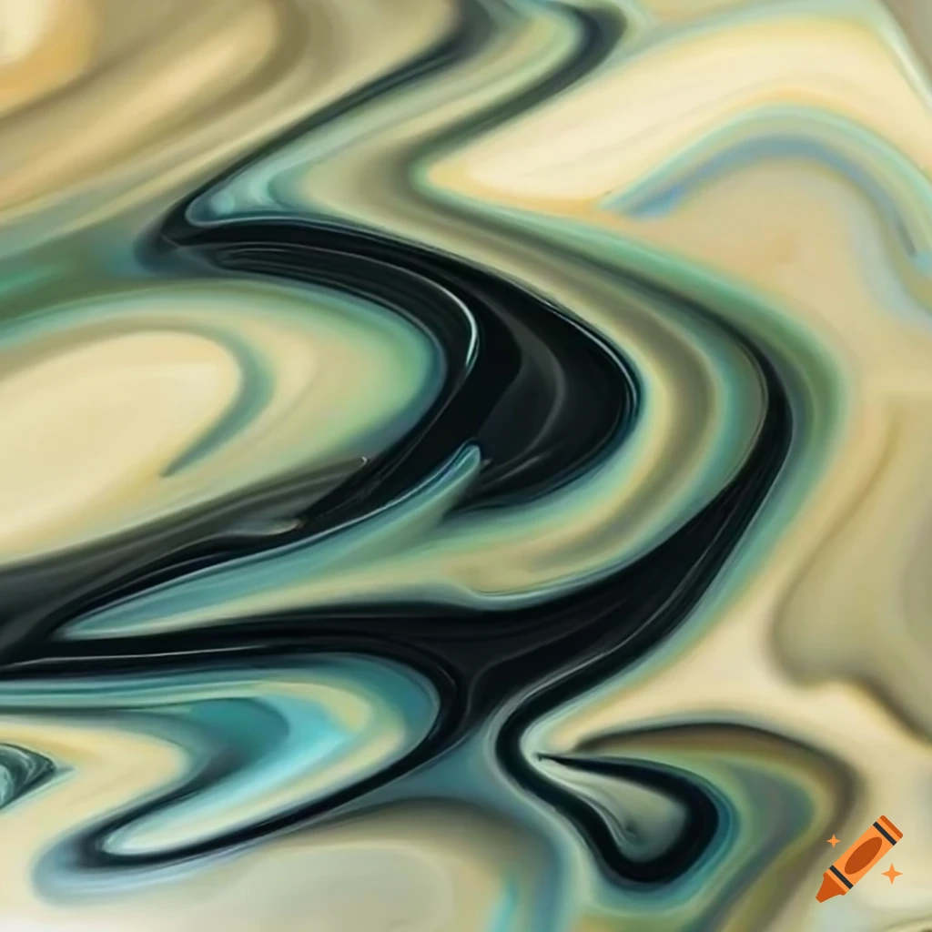 Abstract oil painting of marble female creatures embracing in misty shadows