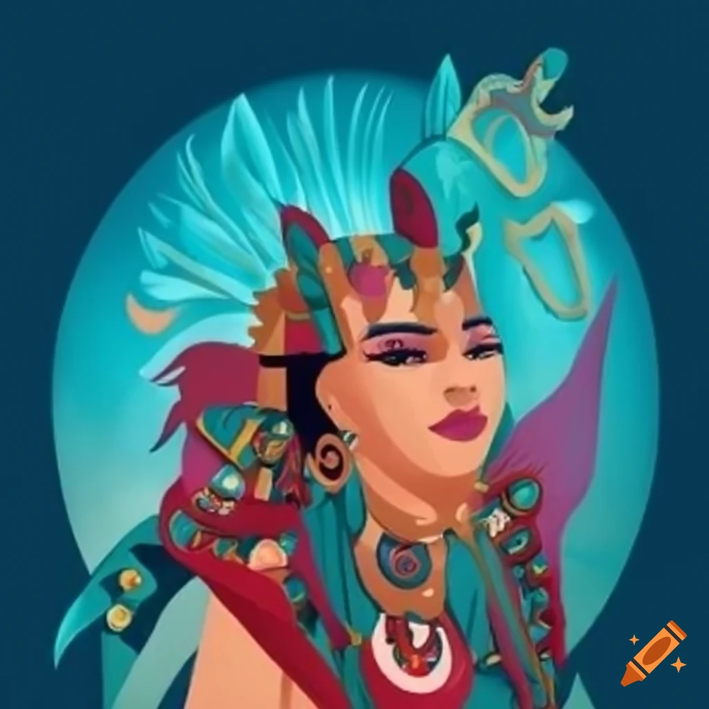 Aztec Shark Valkyrie in Disney style