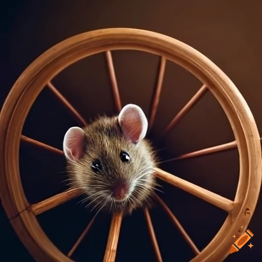 Mouse running in a wheel