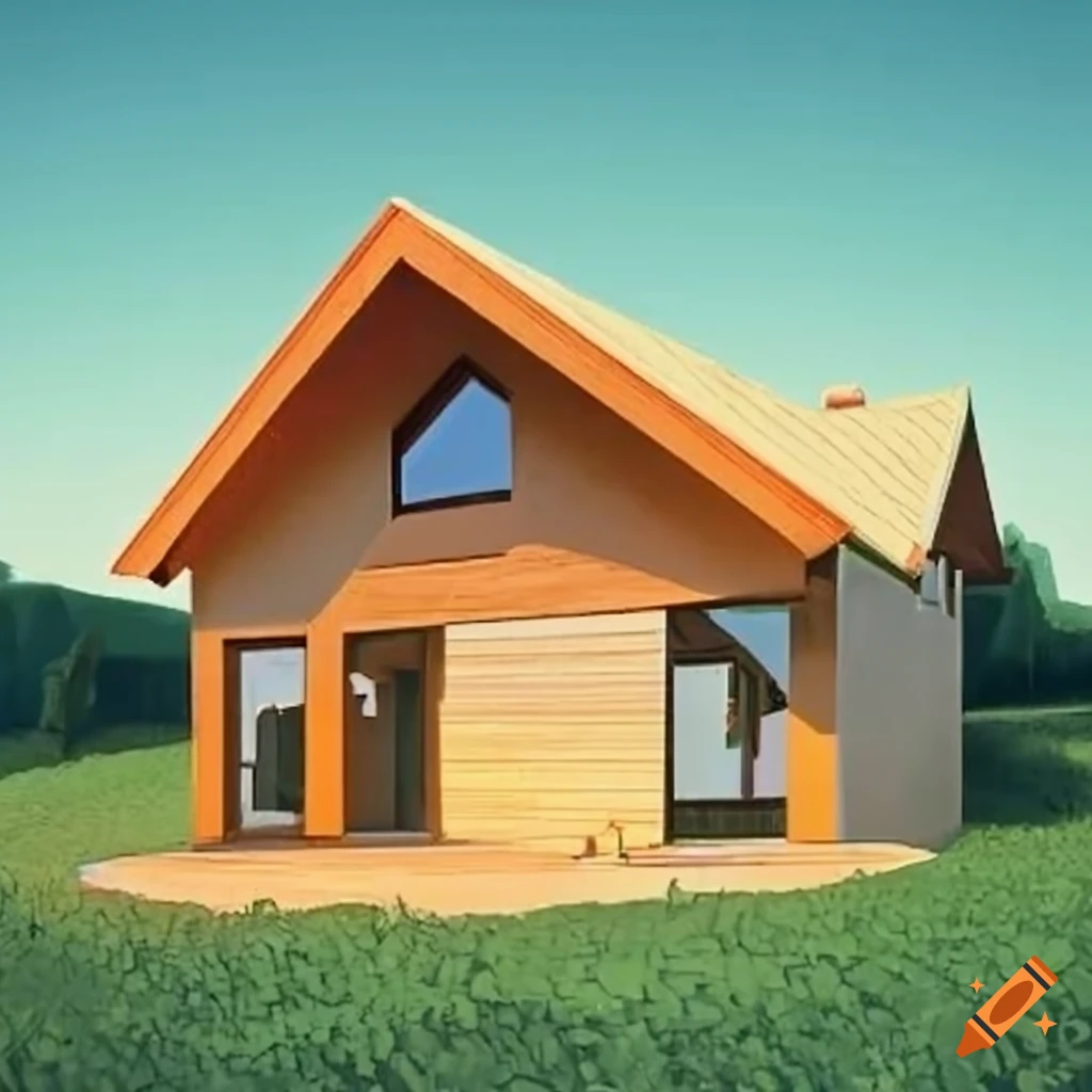 House with rectangular base and curved roof under construction