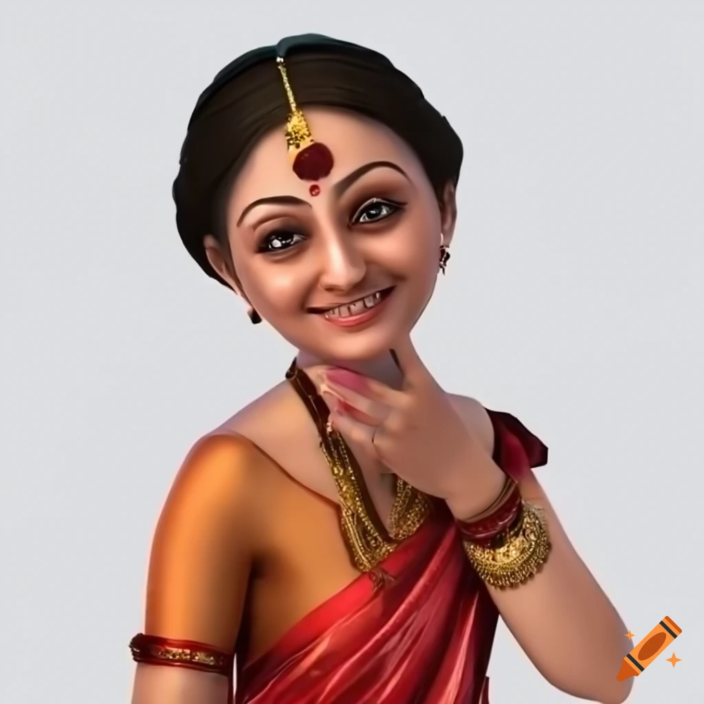 Beautiful smiling Indian mother in 3D render named Rani