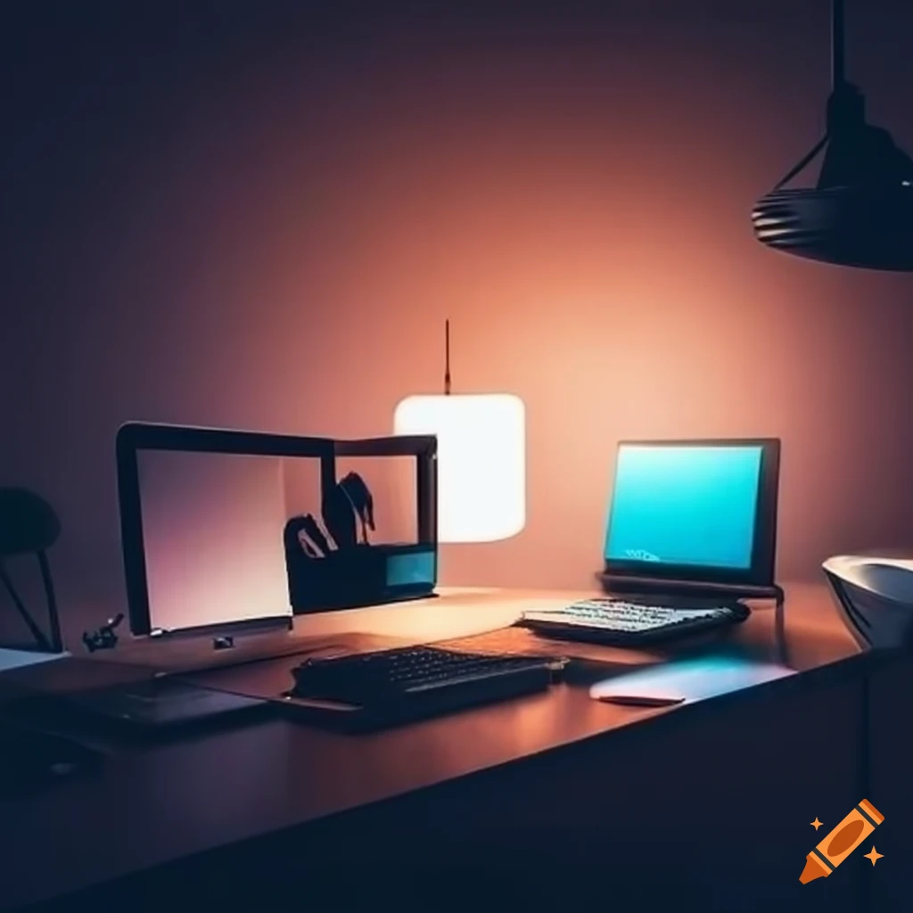 Inspiring office setup with state-of-the-art technology and productivity elements