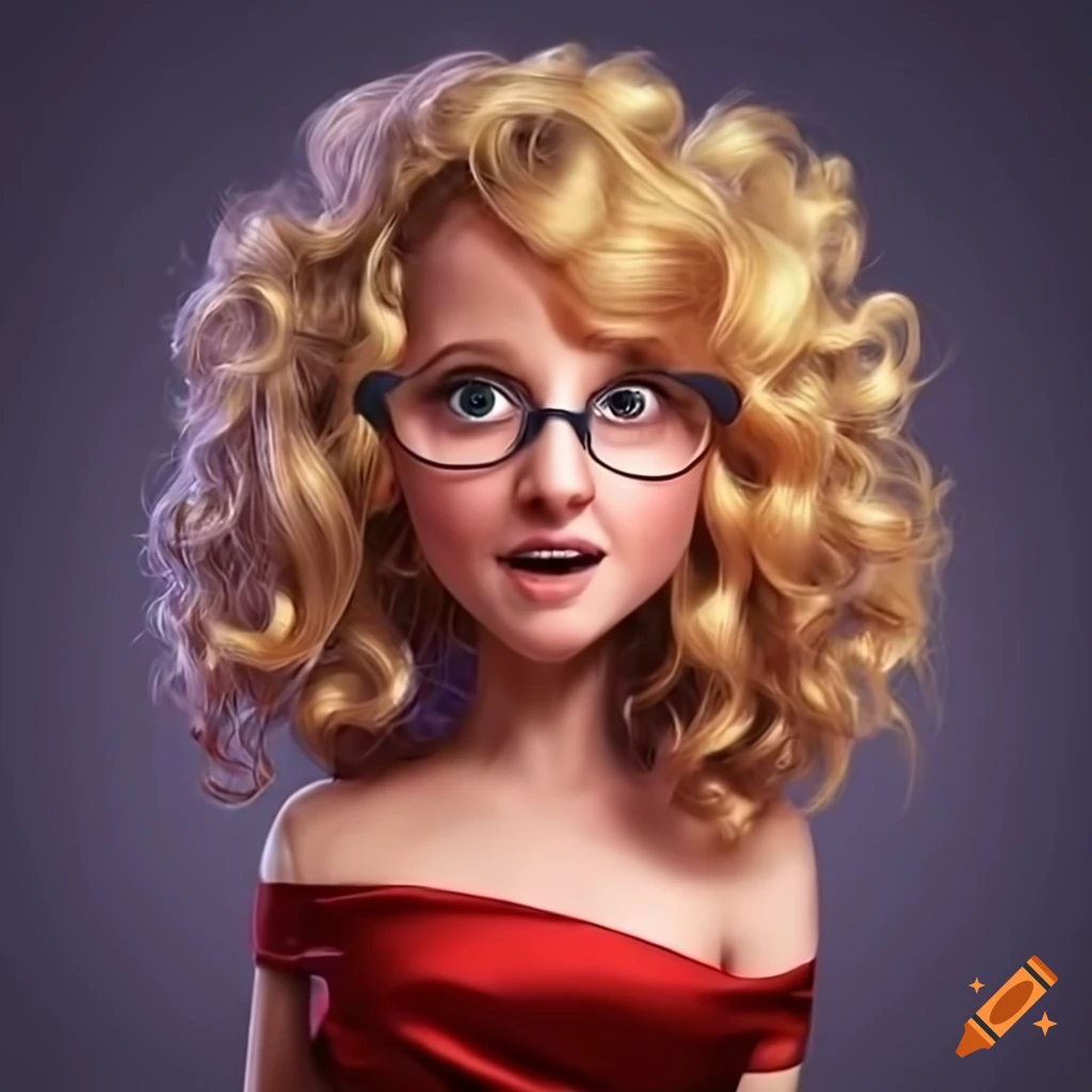 Shocked annoyed expression with thick rim glasses in Pixar cartoon style