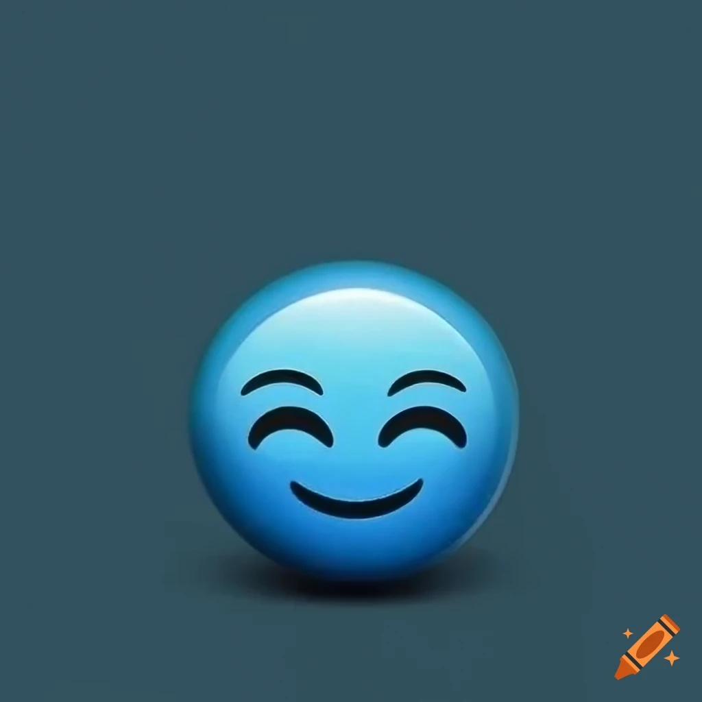 Smile emoji in blue color