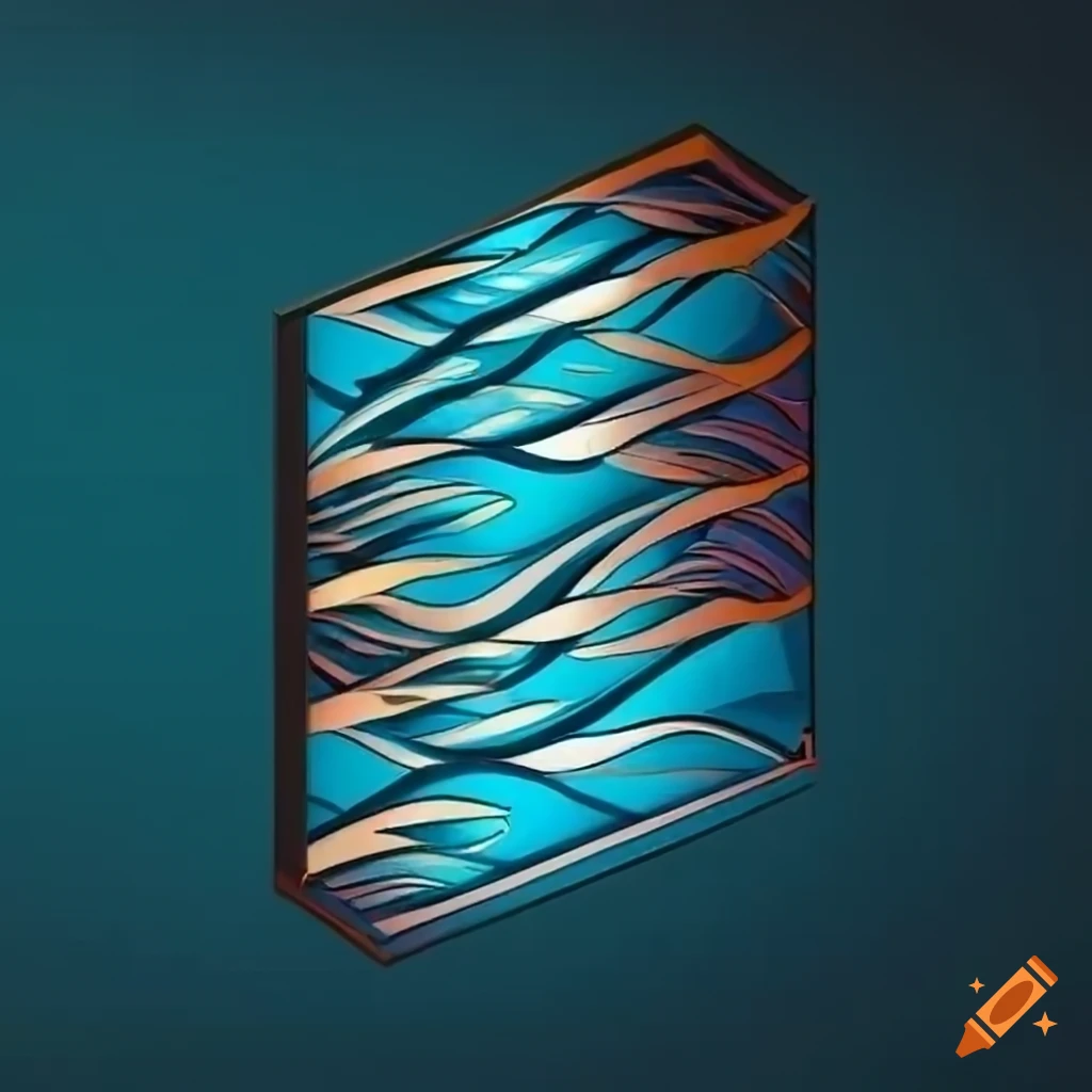 Geometric crashing waves logo with Art Deco design