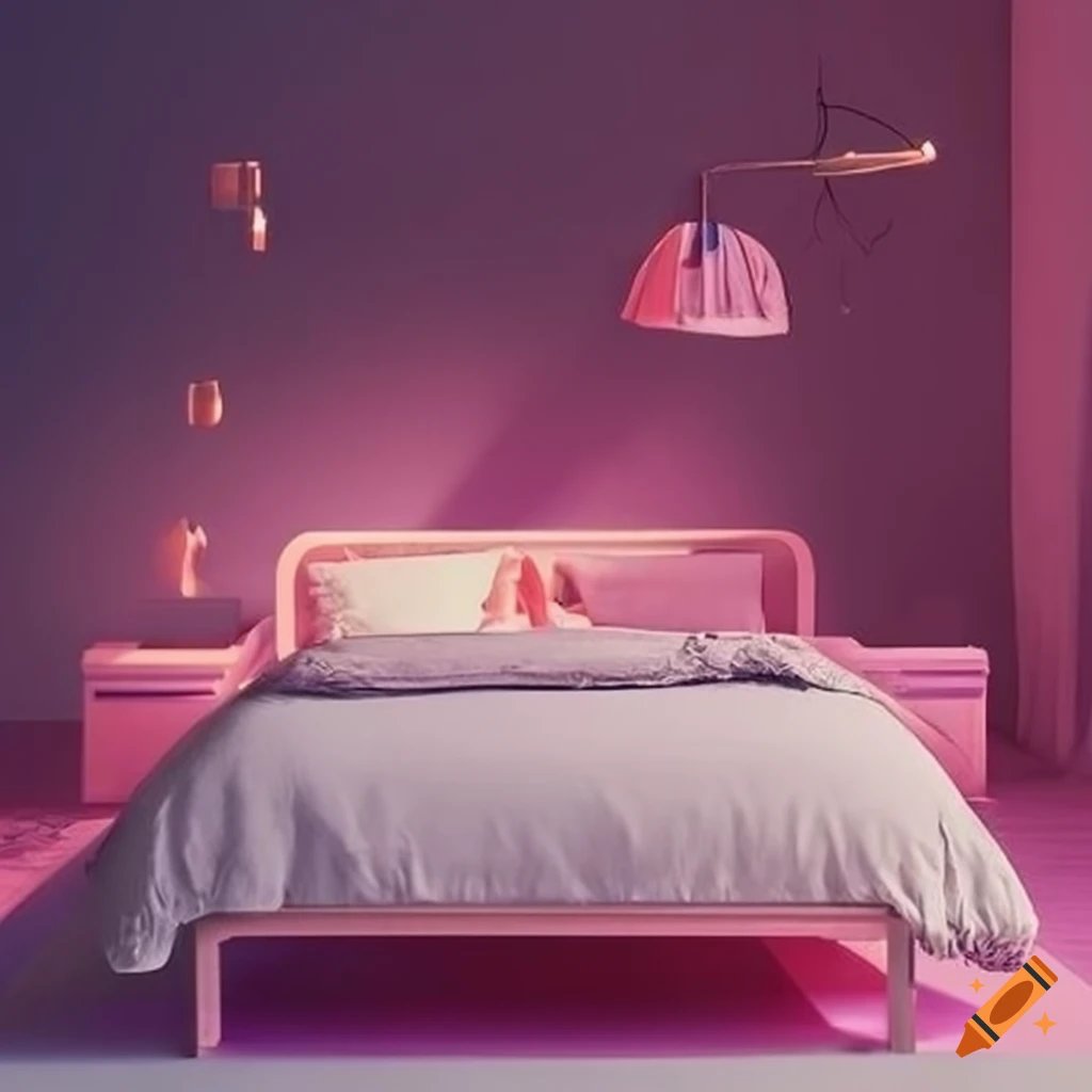 Pastel colored aesthetic bedroom