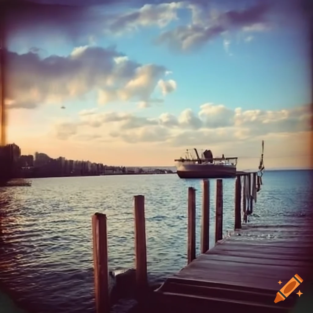 Person sitting on the dock by the bay