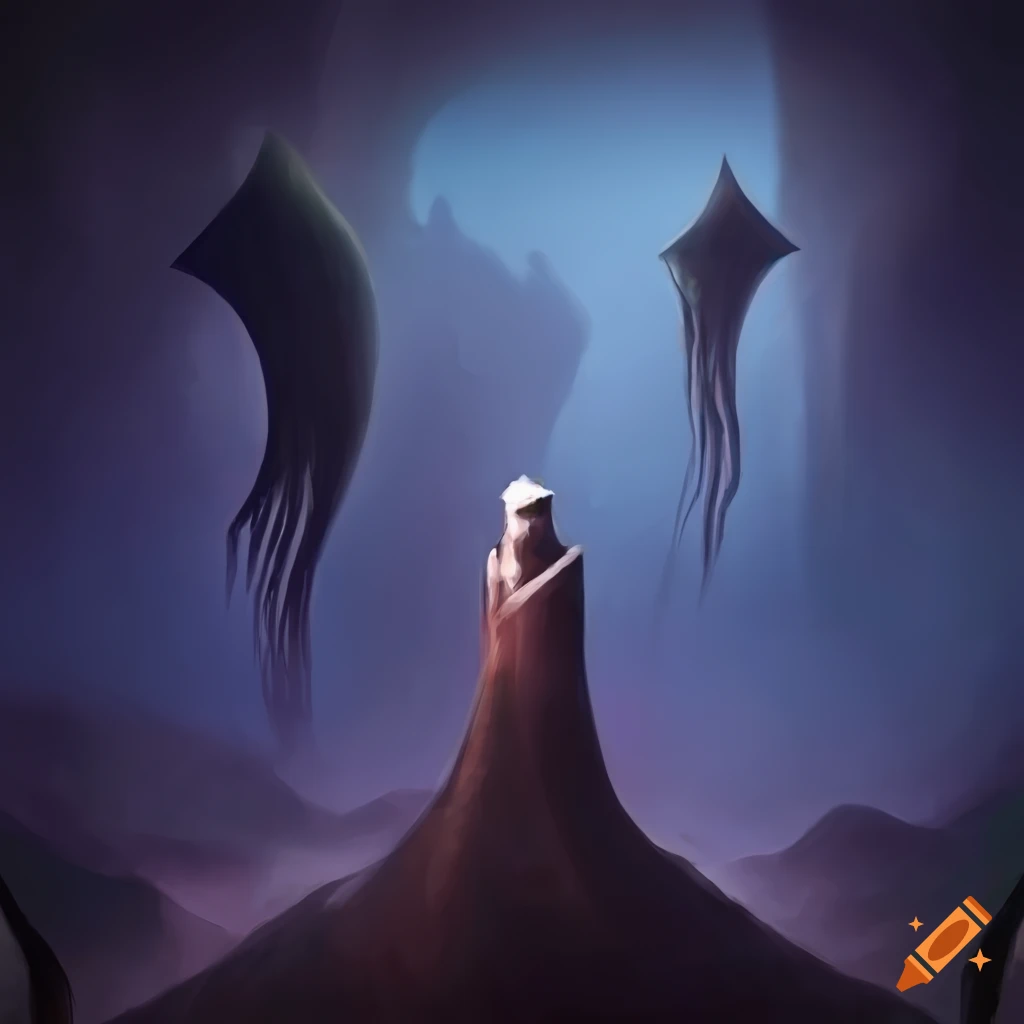 Surreal and symbolic artwork inspired by James Gleeson with vibrant colors and dreamlike landscape