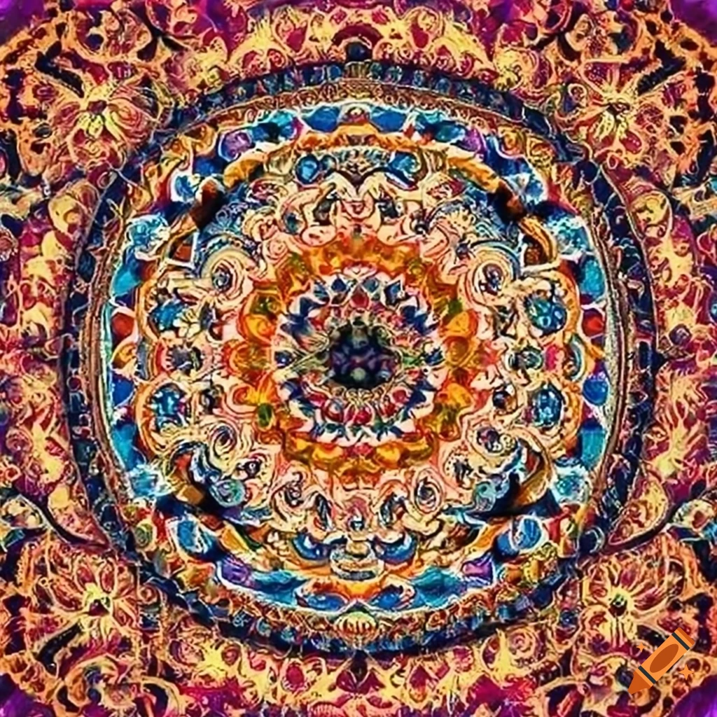 Rajasthani Traditional Motifs design with bold and pastel colors