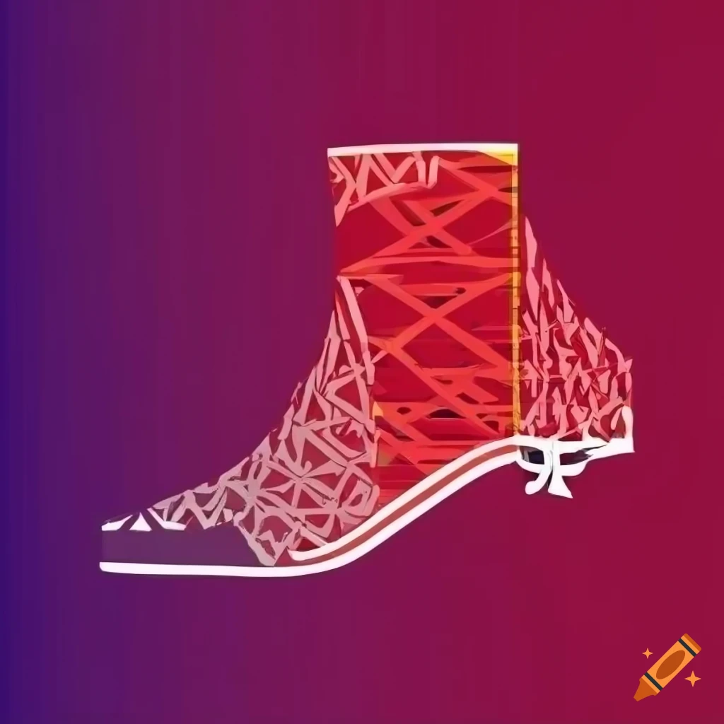 Geometric 2D boot sole vector art logo
