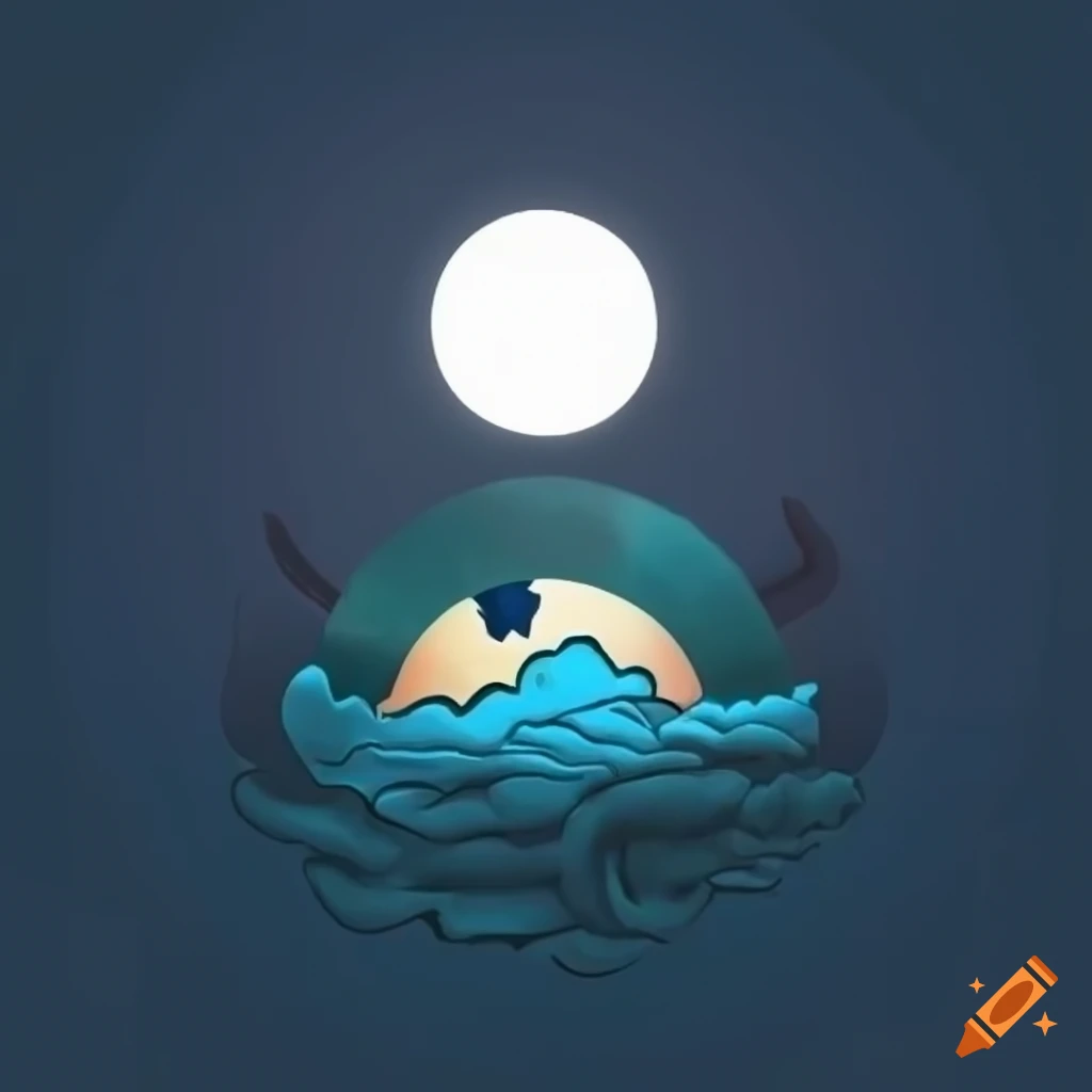 Minimalist Mandate of Heaven logo design in 2D style