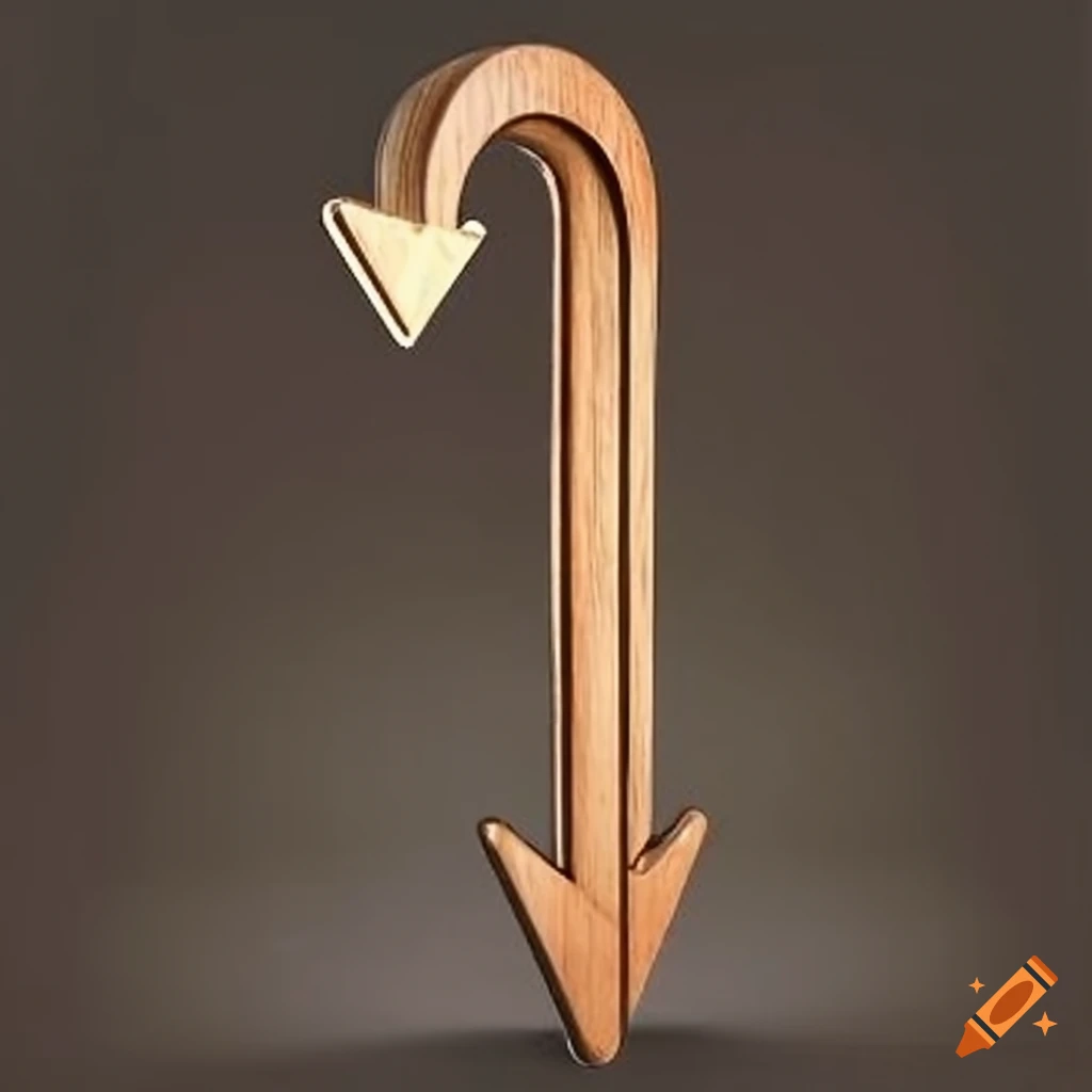 Wooden U-turn traffic sign