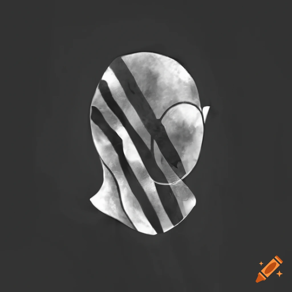 Irregular asymmetric radiant mask logo design